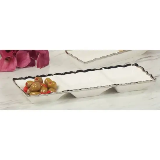 Certified International Regency 3 Section Tray Silver image {1}