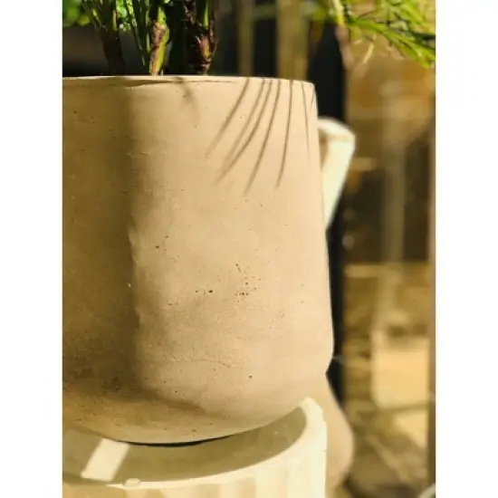 Rosemead Home & Garden, Inc. Concrete Outdoor Planter Pot Natural 13"x13" image {3}