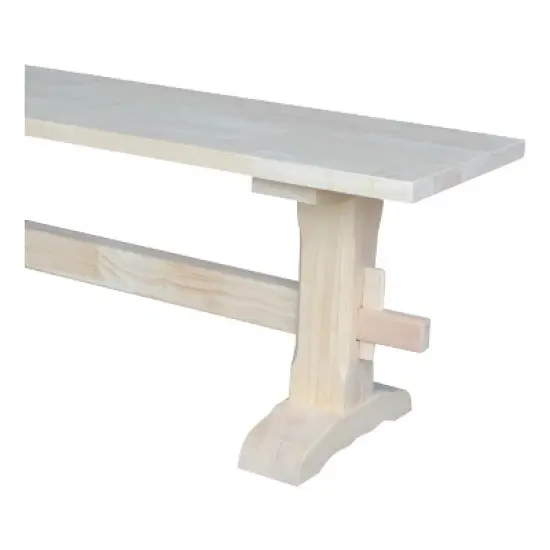 72" Trestle Bench Unfinished - International Concepts image {3}