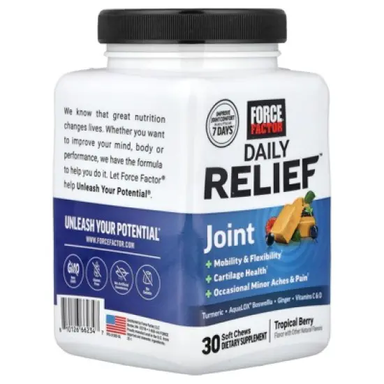 Force Factor Daily Relief&trade;, Joint, Tropical Berry, 30 Soft Chews image {3}