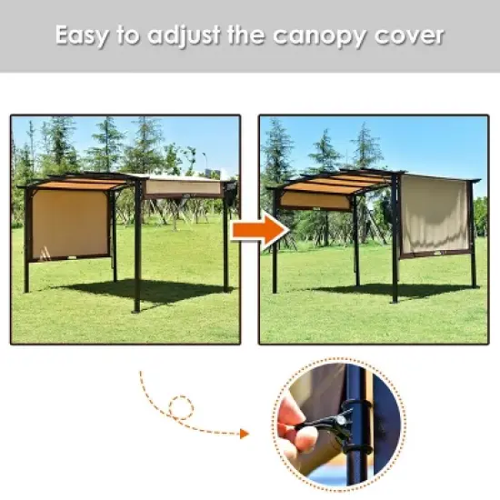 Tangkula 12' x 9' Pergola Kit Metal Frame Gazebo Canopy Cover Patio Shelter image {5}