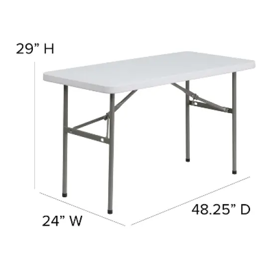 Flash Furniture 4-Foot Granite White Plastic Folding Table image {3}