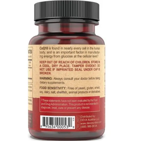 Deva Vegan Coenzyme Q10 100 mg 90 Tablets image {2}