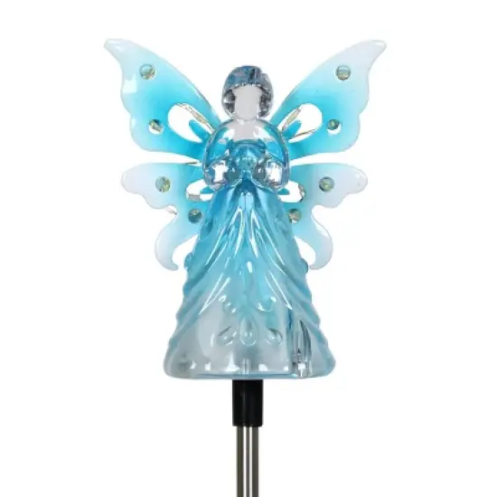 33.85" Acrylic Solar Angel Stake Blue - Exhart image {8}