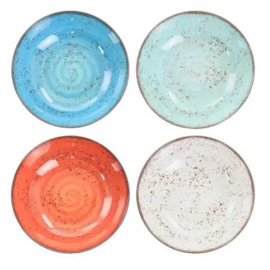 Elama Pryce 12 Piece Melamine Dinnerware Set is Assorted Colors image {1}