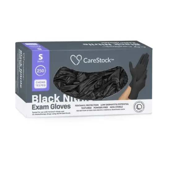 CareStock Nitrile Exam Glove - Textured - Black, 10 boxes image {9}