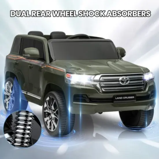 Acekool 12V Electric Kids Ride-On SUV, 2-Seater with Remote Control, LED Lights & Music &ndash; Army Green image {7}