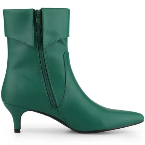 Allegra K Women's Kitten Heel Foldable Ankle Boot image {5}