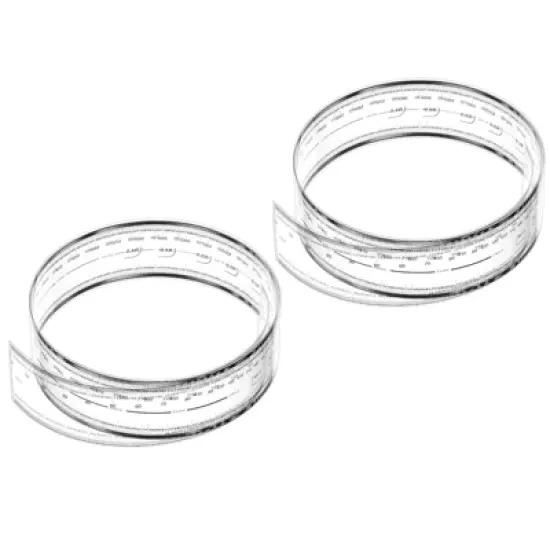 Unique Bargains PET Plastic Folding Film Flexible Ruler with R Angle and Width Lines 2 Pcs image {11}