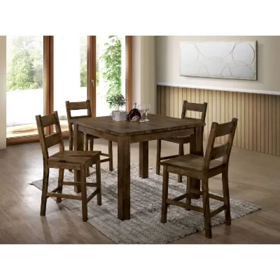 Set of 2 Sims Wood Counter Height Dining Chair Oak - HOMES: Inside + Out image {2}