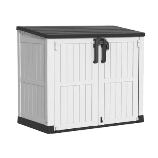Chic Crate-Resin Tool Shed, 36 Cu Ft Waterproof Outdoor Horizontal Storage, Weather-resistant Utility Shed With Air Vent image {7}