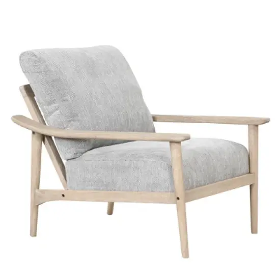 Retro Accent Chair with Solid Wood Frame and Vertical Slatted Back-ModernLuxe image {8}