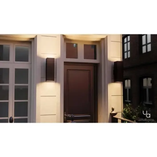 Urban Ambiance Luxury Minimalist Outdoor Wall Light,  18"H x 6"W,  Olde Bronze Finish, UHP1110 image {1}