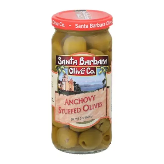 Santa Barbara Olive Co. Anchovy Stuffed Olives - Case of 6/5 oz image {1}
