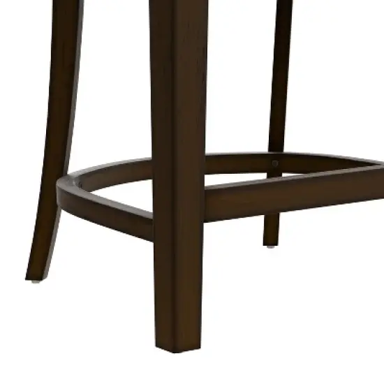 25.75" Caydena Memory Return Swivel Wood Counter Height Barstool Rustic Gray/Cream Fabric - Hillsdale Furniture image {10}