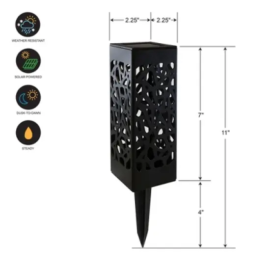 LumaBase Solar-Powered Garden/Tabletop Lights, Black - Set of 4 image {6}