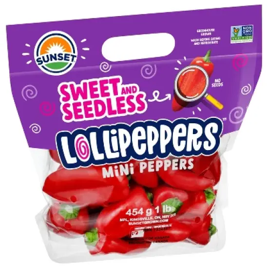 SUNSET Fresh Lollipeppers Seedless Mini Peppers - 1lb image {1}