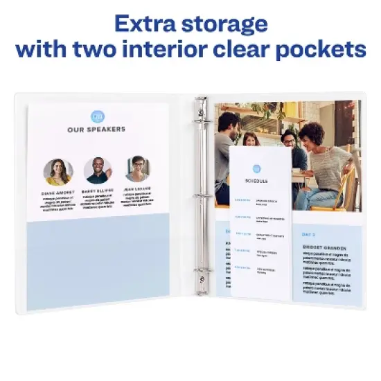 Avery Heavy-Duty View 3 Ring Binders, 0.5" One Touch Slant Rings, 4 White Binders (79709) image {4}