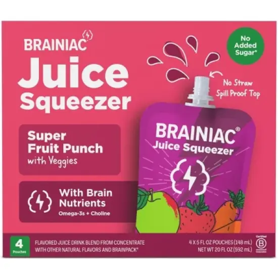 Brainiac Fruit Punch Juice Squeezer - 4pk/5 fl oz Pouches image {12}