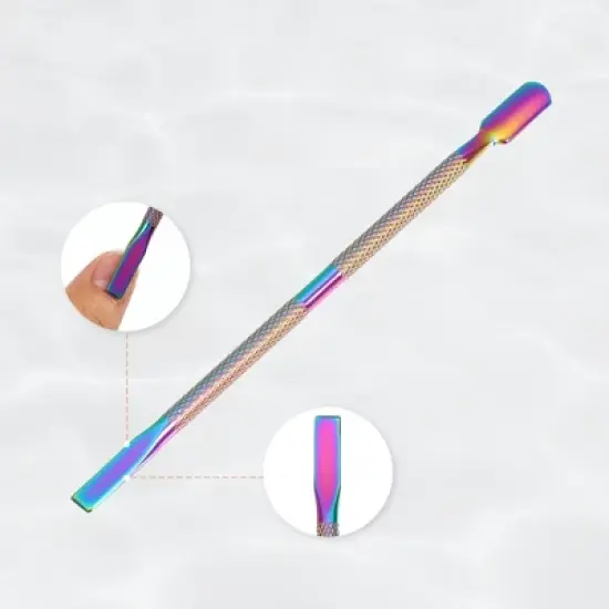 Unique Bargains Stainless Steel Double Head Cuticle Pusher Set Multicolored 4.96" 3 Pcs image {3}