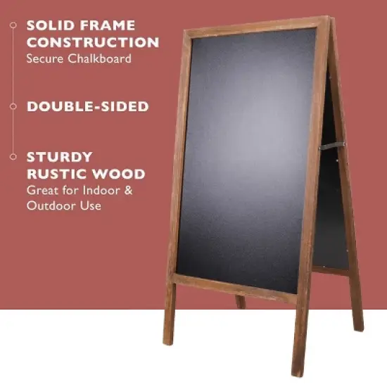Artloge Heavy Duty A-Frame Magnetic Chalkboard 2-Sided FreestandingChalkboard Sign Sidewalk Cafe Menu Board Wedding Signage -Brown image {3}