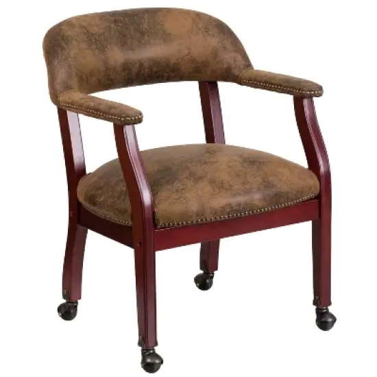 Emma and Oliver Conference Chair with Accent Nail Trim  and Casters image {11}