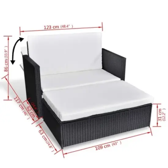 vidaXL Outdoor Furniture Set Black Powder-coated steel Medium image {5}