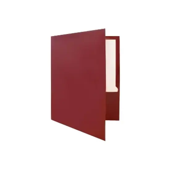 JAM Paper Glossy 2-Pocket Presentation Folder Maroon Burgundy 100/Box (V0312403B)  image {3}