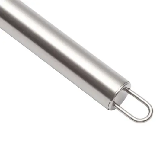 Unique Bargains 12" Black Wire Whisk Stainless Steel Silicone Black Silver Tone image {1}