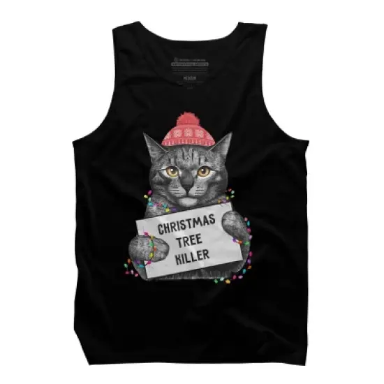 Men's Design By Humans Christmas tree killer By kodamorkovkart Tank Top image {4}
