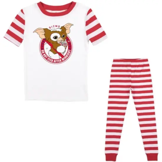 Gremlins Gizmo Do Not Feed After Midnight Boy's Red & White Striped Sleep Set image {5}