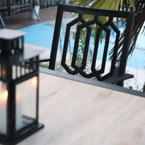 5PC Patio Dining Set with 37" Square Table & Swivel Chairs - Captiva Designs image {8}