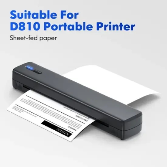 POLONO D810 Bluethooth Thermal Printer Support for 8.5"x11" US Letter, Inkless Printer Compatible with iOS, Android, Laptop for Office, Car and Home image {2}