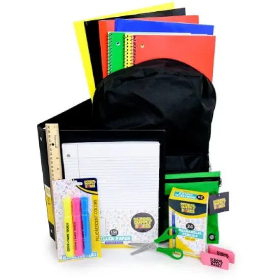 School Supply Boxes | 17" Backpack Kit for High School | Contains Pencil Pouch, Notebooks, Filler Paper, Folders, Mechanical Pencils, and More image {2}