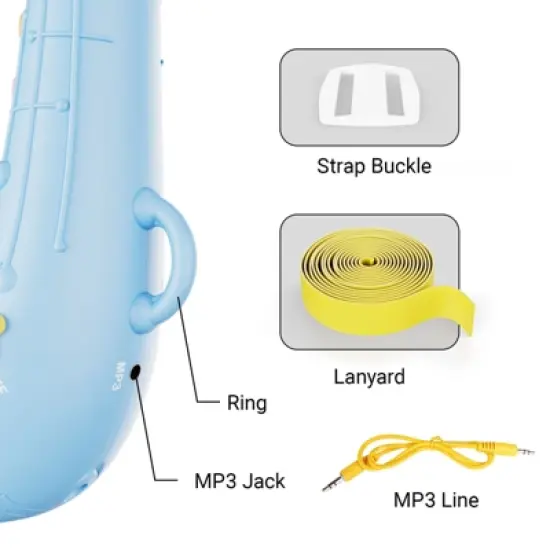 Contixo KT1 Saxophone Toy, Blue Digital Saxaboom Gift for Toddlers Kids image {10}