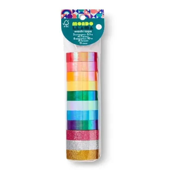 11pk Bright Glitter Washi Tape - Mondo Llama&trade; image {3}