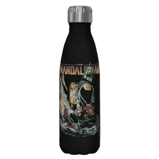 Star Wars The Mandalorian Retro Logo Stainless Steel Water Bottle image {3}