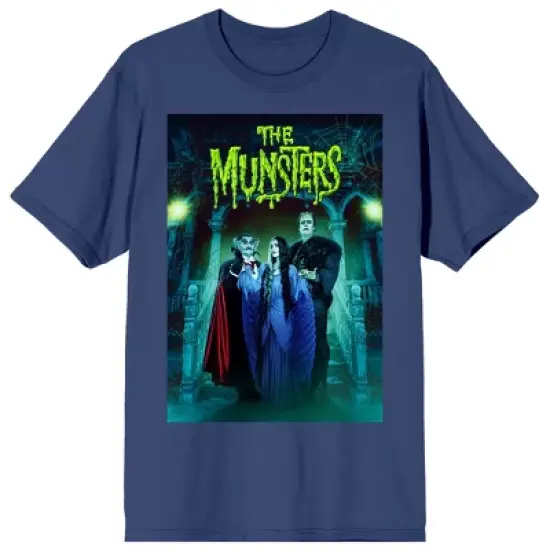 The Munsters Rob Zombie Remake Key Poster Art Crew Neck Short Sleeve Navy Women's T-shirt image {3}