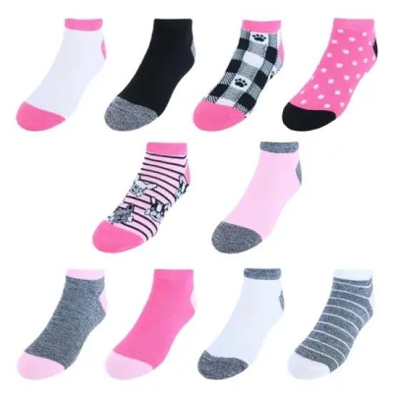 Alexa Rose Girl's Colorful and Playful Puppy No Show Socks (10 Pack) image {6}