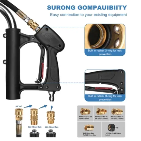 20" Pressure Washer Surface Cleaner with Dual Handles, Stainless Steel Surface Cleaner with 4 Wheels for Driveways image {4}