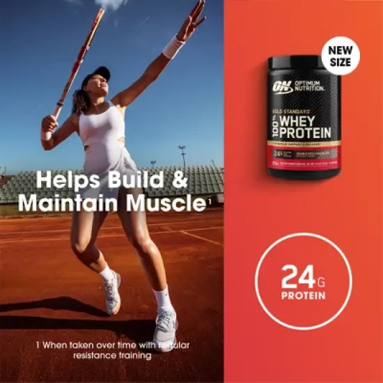 Optimum Nutrition Gold Standard 100% Whey Protein Powder - Double Rich Chocolate - 10 Servings - 10.9oz image {3}