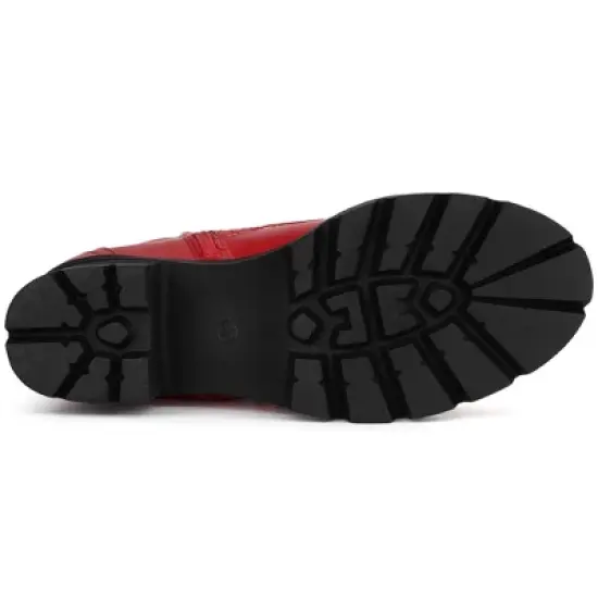 Allegra K Women's Lace-Up Platform Chunky Heels Combat Boots image {5}