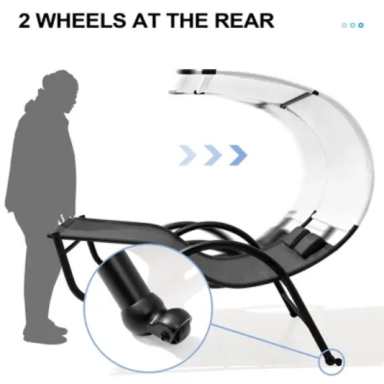 Crestlive Products Outdoor Double Chaise Lounge Chair with Canopy Shade & Wheels, Double Sun Bed Lounger image {6}