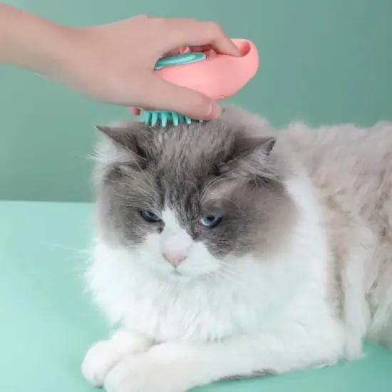 BABYYER Silicone Pet Bath Brush for Cats, Soft Grooming Scrubber with Cute Paw Design, Multi-Functional Massager for Washing, Deshedding,and Cleaning image {3}