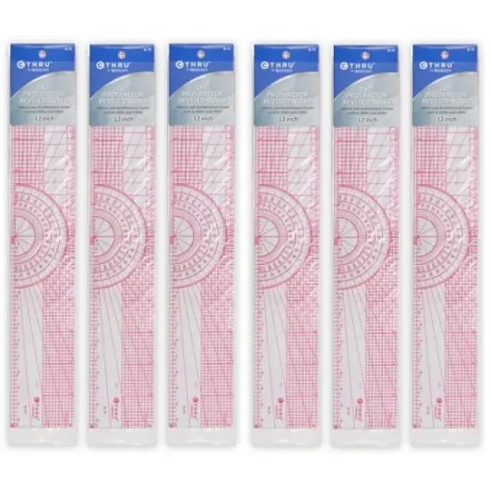 Westcott&reg; Beveled Protractor Ruler, 12", Transparent, Pack of 6 image {3}