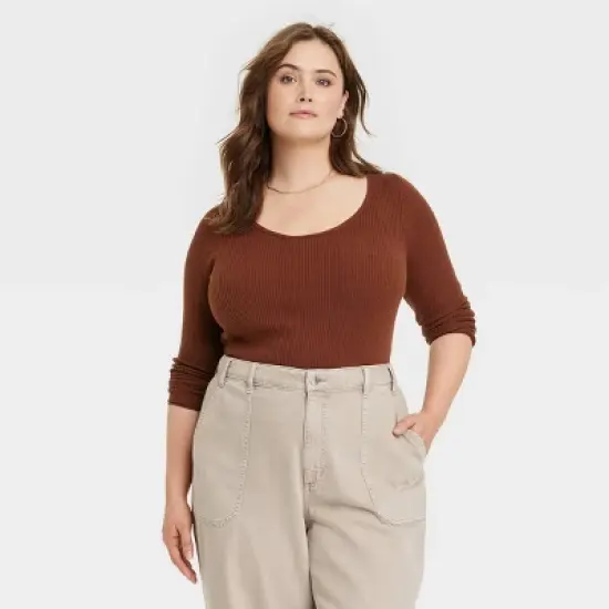 Women's Shrunken Rib Scoop Neck Pullover Sweater - Universal Thread&trade; image {4}