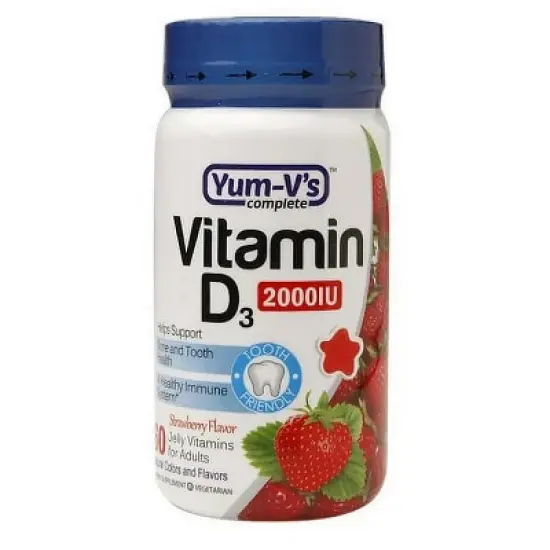 Yum-Vs Vitamin D 2000 Iu Gummies, Strawberry, 60 Ea image {4}