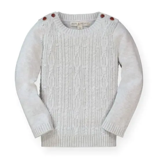 Hope & Henry Girls' Cable Button Sweater, Infant image {5}