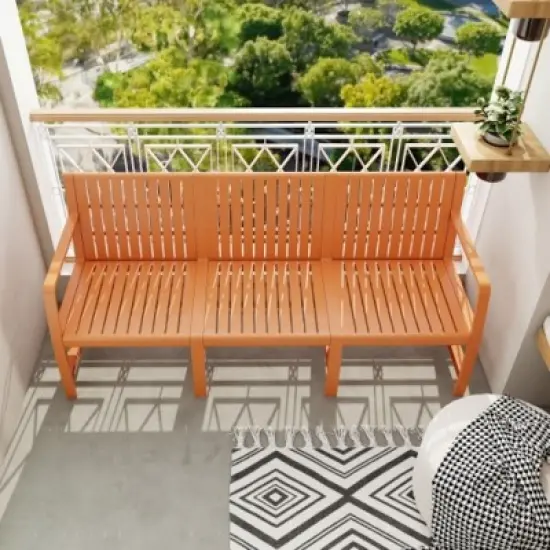 All-Weather Outdoor 3-Seat Patio Chat Sofa, Modern Compact Lounge Seating for Garden, Balcony, or Small Space-The Pop Home image {1}