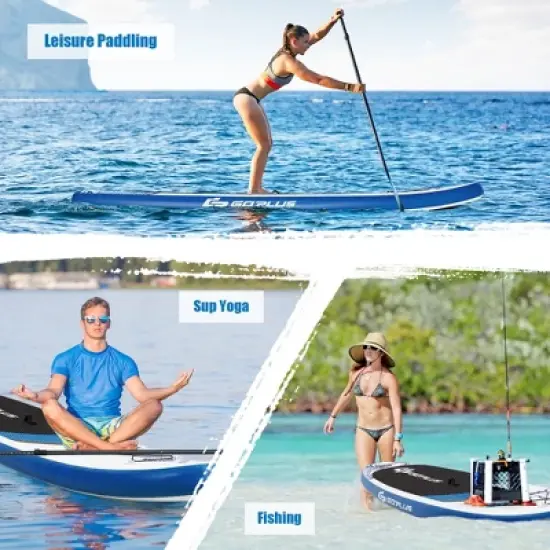 Costway 10.5&rsquo; Inflatable Stand Up Paddle Board 6" Thick SUP W/Carrying Bag Aluminum Paddle image {7}